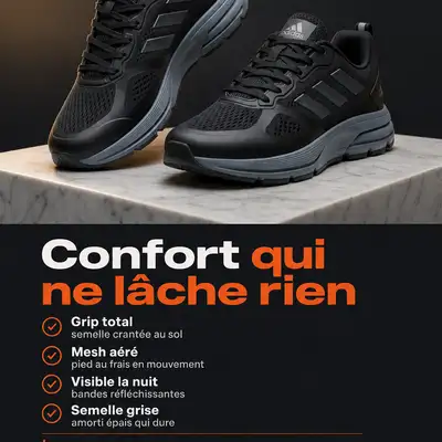 Sneakers Sport Adidas Running Homme - Blanc & Noir