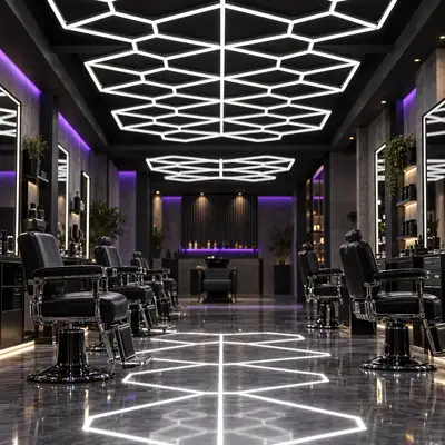 Plafond LED Hexagonal - Éclairage Néon Modulable