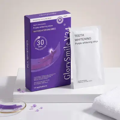 GlorySmile V34 - Bandes Blanchissantes Dents Violettes