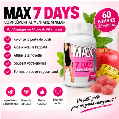 MAX 7 DAYS – Le complément minceur pour accompagner votre perte de poids 💪