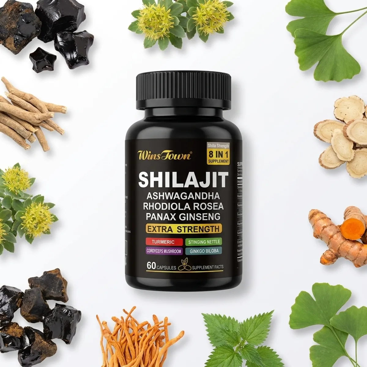 WinsTown Shilajit 8-in-1 Extra Strength Capsules