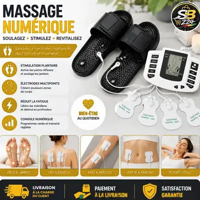 Appareil de Massage Électrique TENS – Cou, Dos, Bras & Jambes (Anti-Douleur)