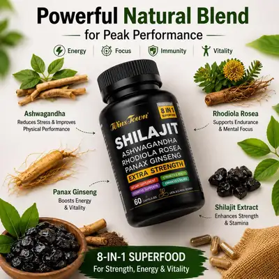 Shilajit 8-in-1 Extra Strength Supplement – 60 Capsules