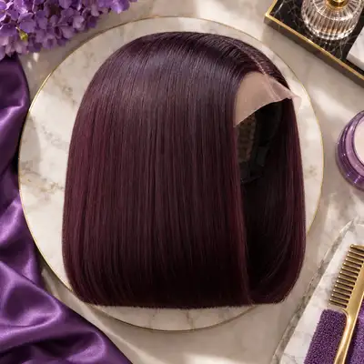 Perruque Bob Bone Straight Indienne - Closure Lace 8 pouces
