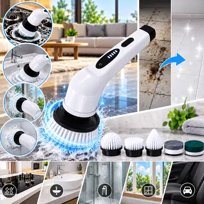 Brosse de Nettoyage Électrique 9-en-1 YF-802 – Brosse Multifonction Sans Fil