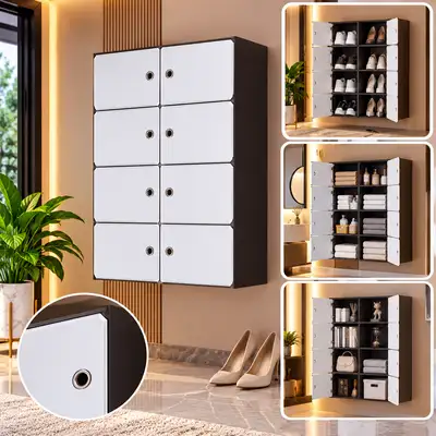 Meuble de Rangement 8 Compartiments – Armoire Multifonction pour Chaussures et Maison