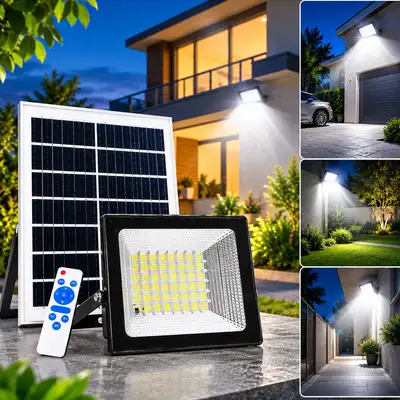 Projecteur Solaire 500W GD-759 – Lampe LED Extérieure avec Panneau Solaire et Télécommande