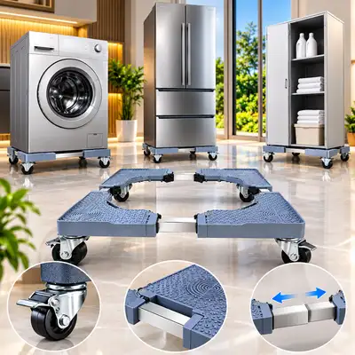 Support Réglable à Roulettes pour Machine à Laver et Réfrigérateur – Base Mobile Universelle