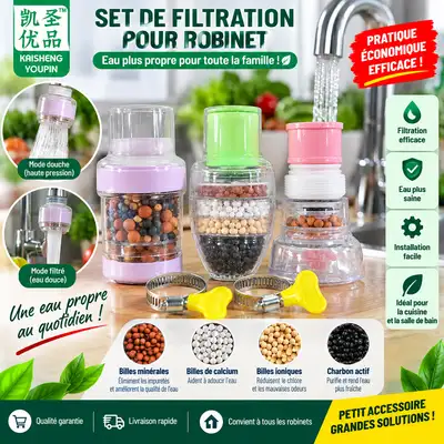 Filtre à Eau pour Robinet – Système de Filtration Multifonction