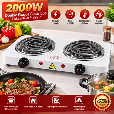 Réchaud Électrique Double Plaque – Cuisson Rapide et Pratique