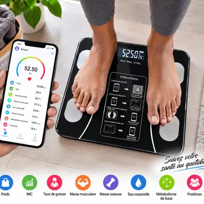 Balance Électronique Intelligente Bluetooth – Pèse-personne Connecté