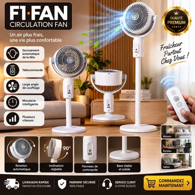Mini Ventilateur F1-FAN avec Télécommande – Compact et Puissant