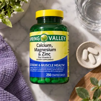 Spring Valley Calcium, Magnésium & Zinc + Vitamine D – 250 Caplets